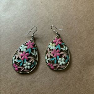 Large floral earrings